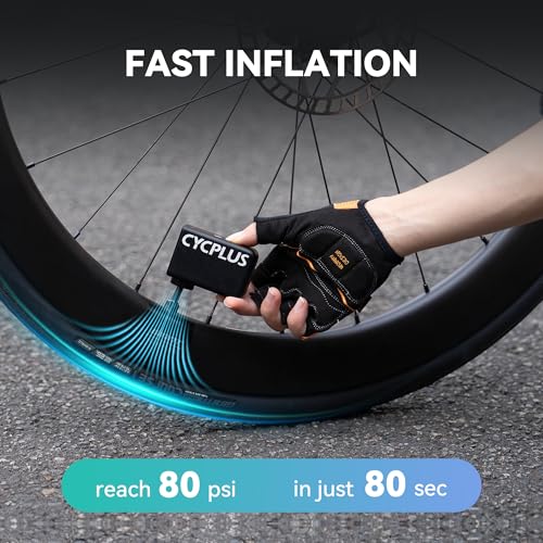 CYCPLUS Tiny Bike Pump Black - Portable Electric Inflator for Bicycle Tires