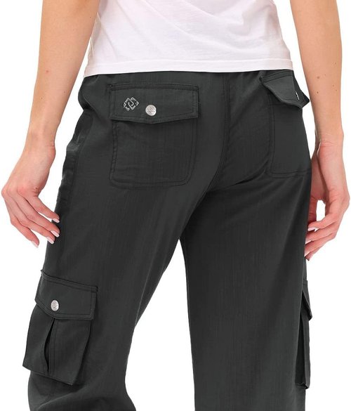 MoFiz Women's Capris - Lightweight Casual Pants with Pockets | Loose Fit Baggy Cargo for Hiking