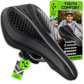Revere Youth Memory Foam Bike Saddle - Black for Kids 16-24 Inch Bikes