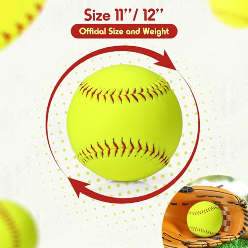Sonwyoung 11 Inch Softball Practice Balls - 16 Pack with Mesh Bag