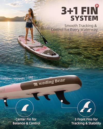Blush Pink Inflatable Stand Up Paddle Board 11'6" Wide 450lb Capacity with Accessories