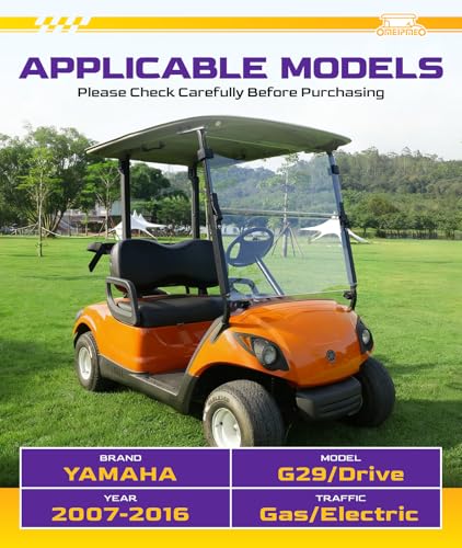 Clear Golf Cart Windshield Upgrade for Yamaha G29/Drive 2007-2016 - Foldable, UV Protected