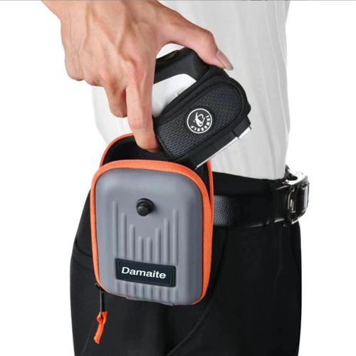 Golf Rangefinder Hard Shell Case, Hard Golf Rangefinder Case Universal Range Finder Carry Bag for Most Rangefinders (Gray-Orange Color Clash)