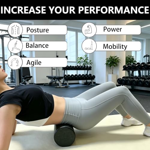 Travel Size Hard Foam Roller for Deep Tissue Muscle Recovery - Black