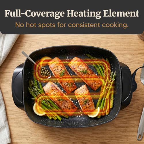 Elite Gourmet 10.5 Qt Nonstick Electric Skillet - Extra-Deep 16x13 Inch