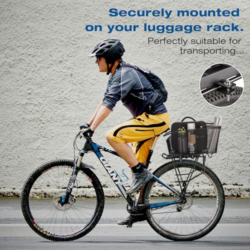 Large Capacity Bicycle Rear Rack Basket with Quick Release, Waterproof Cover & Cargo Net
