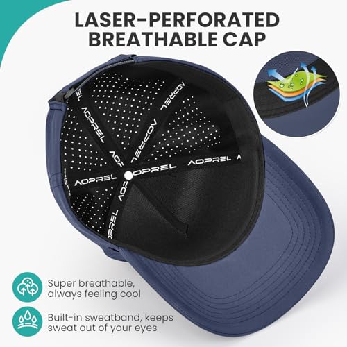 Performance Waterproof Baseball Cap for Men Women Black+Navy, S-7/7.5