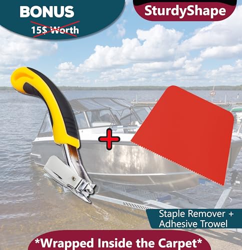 SturdyShape Premium Boat Trailer Bunk Carpet Kit 20ft x 20in, Marine Grade, Black – Variation 2