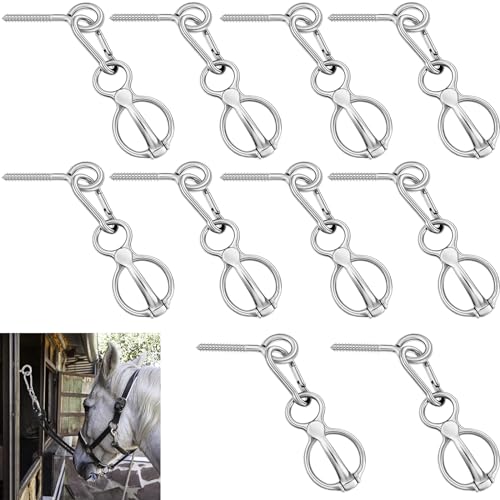 Horse Tie Ring Set with Snap and Eye Bolt - Stainless Steel Equestrian Equipment