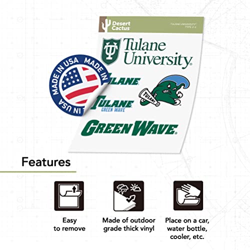 Tulane University Green Wave Sticker Decal - Official College Fan Gear