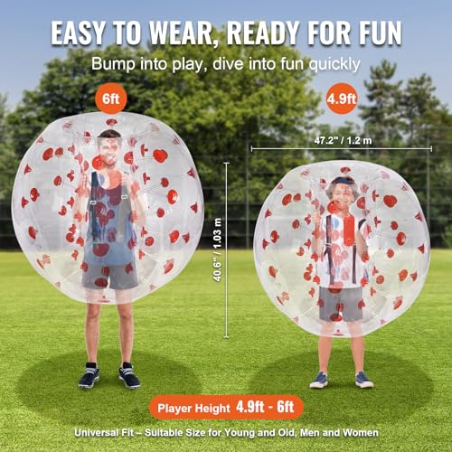 Inflatable Bumper Ball 4FT Red Dot - Human Hamster Bubble for Outdoor Play