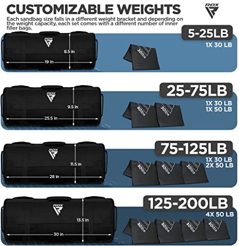 Unfilled Black 125-200LB Sandbag for Strength Training & Powerlifting