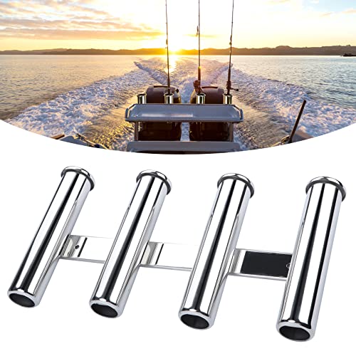 Marine Stainless Steel 4-Rod Boat Fishing Rod Holder for Watercraft