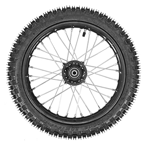 TRKIMAL 60/100-14 Front Dirt Bike Tire Rim with 12mm Bearing for Pit Bikes