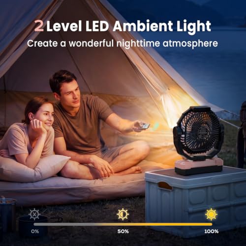 FRIZCOL 3-in-1 Camping Fan with 24000mAh Battery & Pink Variation