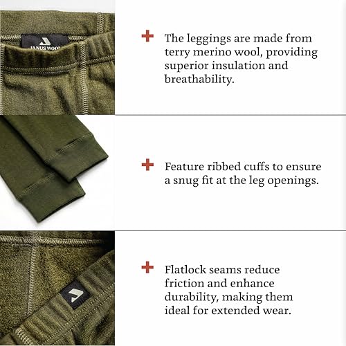 Janus Norse Merino Wool Thermal Leggings for NATO - Medium Rifle Green