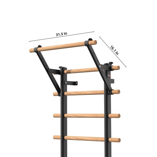 DHT Stall Bars & Pull-Up Bars - Wall Mounted Calisthenics Dip Bar Accessory - Home Office Fitness
