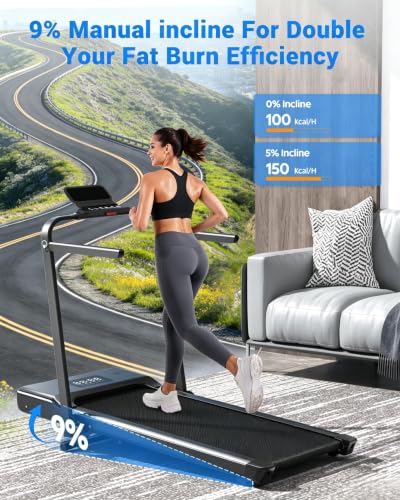 Superun Waking Pad Treadmill with Incline - Black, 3.0HP, 7.5 MPH, Foldable