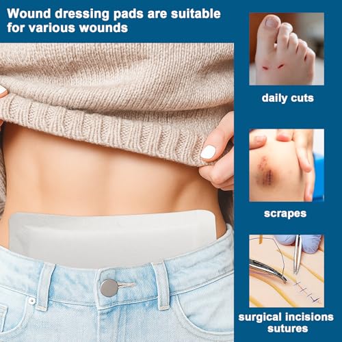20 Pack Breathable Adhesive Gauze Pads for Wound Care 4x10 Inch