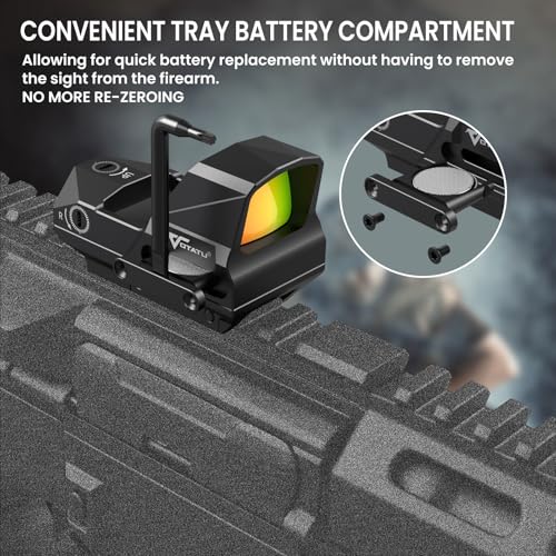 VOTATU RMD502-ER Red Dot Sight 2 MOA Dot & 68 MOA Circle Shake Awake 1x30mm Scope