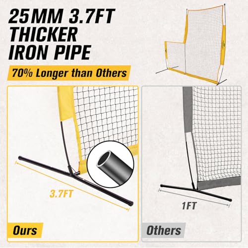 PodiuMax 7x7FT Baseball Pitching Net with Safety Screen for Pitcher Protection