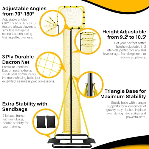 Dimples Excel Volleyball Setter Trainer with Adjustable Height & Angles