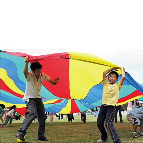 Kids Rainbow Parachute 24 Feet for School & Gym Class - Bright Multicolor Play Equipment