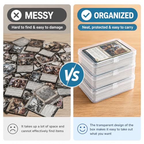 6-Pack Clear Card Storage Boxes for Playing Cards & Trading Cards