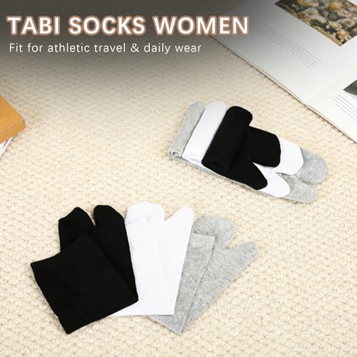 White 12 Pairs Unisex Tabi Split Toe Flip Flop Socks - Soft Cotton, Elastic Fit