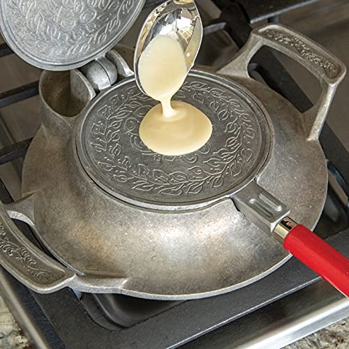 Norwegian Krumkake and Pizzelle Iron Set - Traditional Waffle Cone Maker