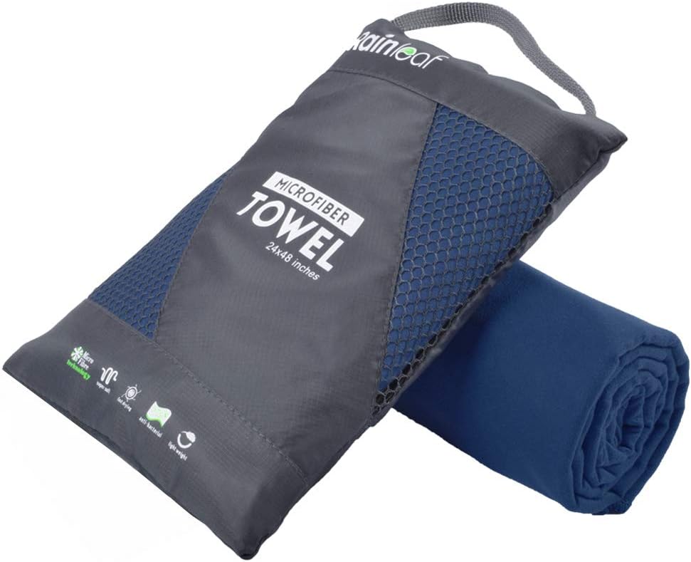 Rainleaf Microfiber Towel - Quick-Dry, Super Absorbent & Lightweight | Ideal for Travel, Gym, Camping & Beach