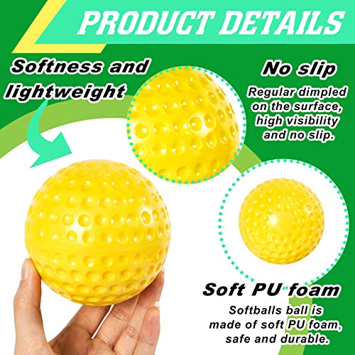 Deekin 24 Softballs for Pitching Machines, 12 Inch Yellow Dimpled Practice Balls
