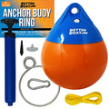 9-Inch Inflatable Vinyl Anchor Buoy with Retrieval Ring and Pump - 20 lb Lift
