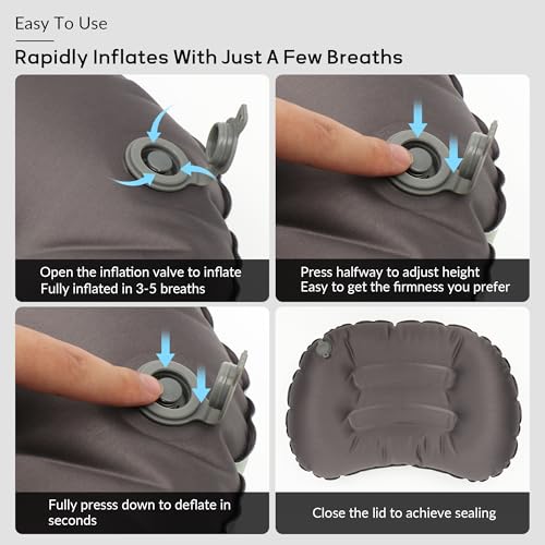 Ultralight Inflatable Camping Pillow - Grass Green, Compact & Portable