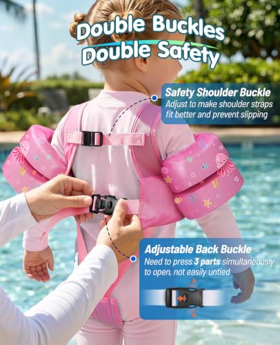 HeySplash Toddler Swim Vest for 13-33 Lbs with Adjustable Straps - C-Starfish Variant