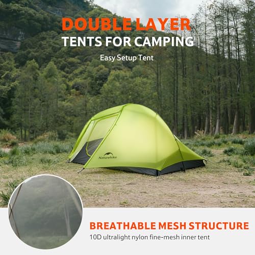 Naturehike 2 Person Ultralight Backpacking Tent - Waterproof, Quick Setup