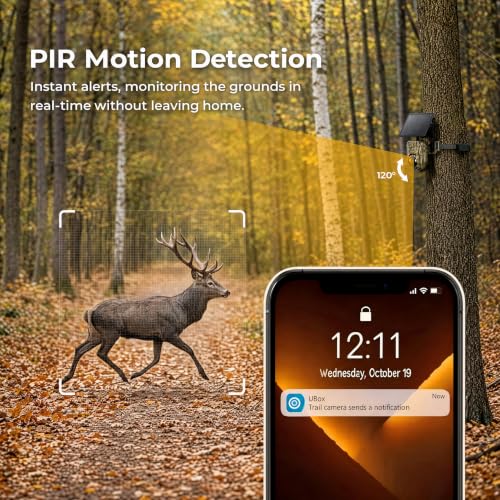 Oculview 4G LTE Cellular Trail Camera 2K Live Stream, 360° Coverage Camouflage Yellow 2-Pack