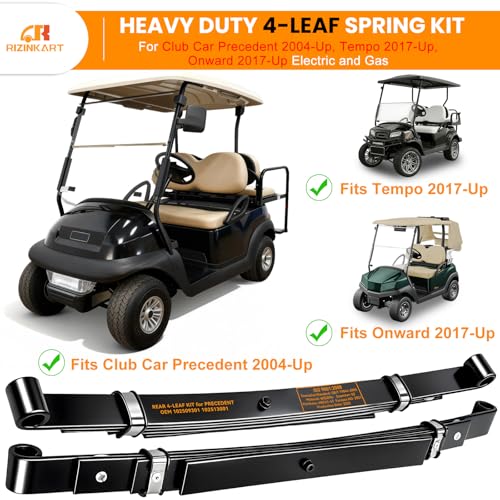 RIZINKART Heavy-Duty 4-Leaf Golf Cart Rear Leaf Spring Kit for Club Car Precedent 2004+