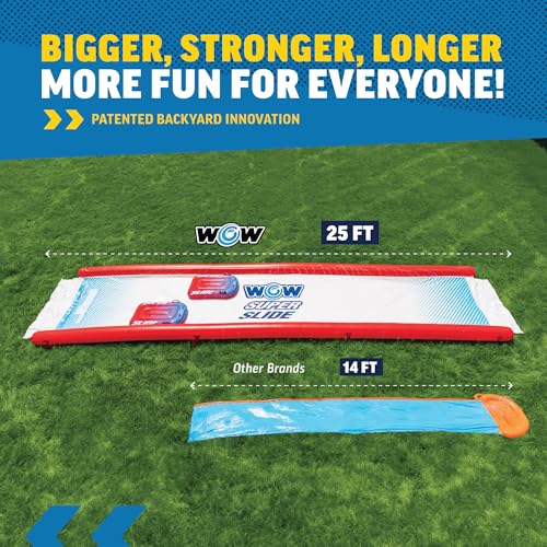 Wow Sports 25ft Inflatable Water Slide with Zigzag Sprinklers & Sleds