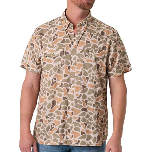 Men's Performance Western Shirt Large Venado Camo - Pearl Snap Quick Dry Stretch