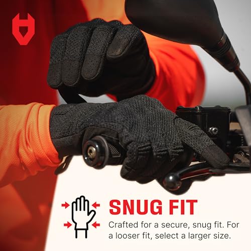 NoCry Small Men's Heavy Duty Work Gloves with Knuckle Guards, Reinforced Palms