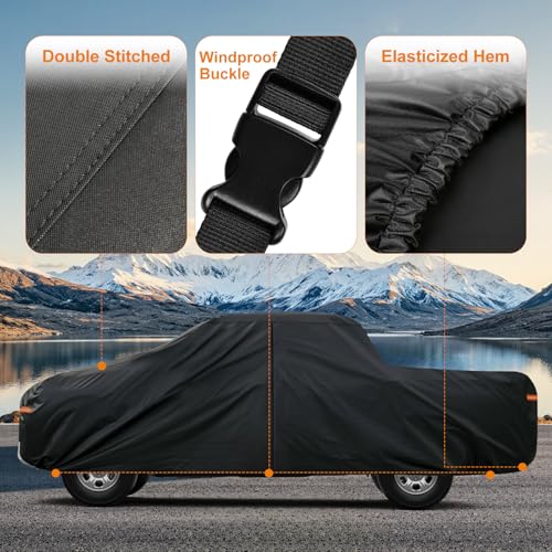 Kayme Heavy Duty Truck Cover for Dodge Ram 1500 Crew Cab Short Bed (2009-2025) PE-Black