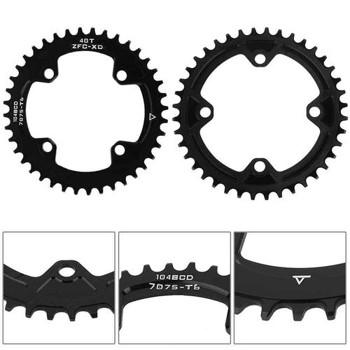 Narrow Wide Chainring, Prevents Chain Drop Single Chain Ring 40T BCD 104mm for Mountain Biking Road Cycling Gravel Commuting