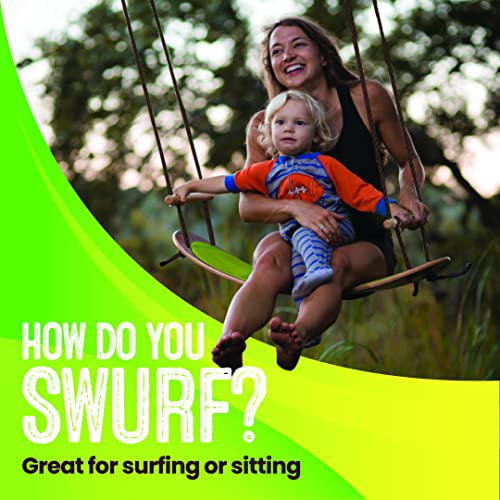 Swurfer TreeSkate Outdoor Kids Tree Swing Brown/Green, Adjustable Handles, Supports 200 lbs