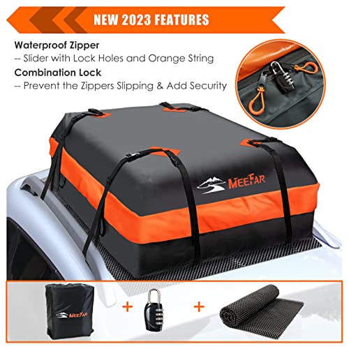Car Roof Bag Waterproof Rooftop Cargo Carrier 15 Cubic Feet - Universal Fit