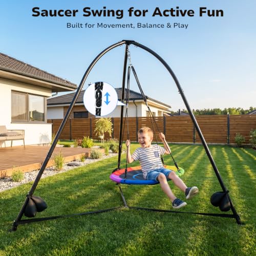Trekassy 2-in-1 Sensory Swing Set with Stand for Indoor Relaxation & Active Play
