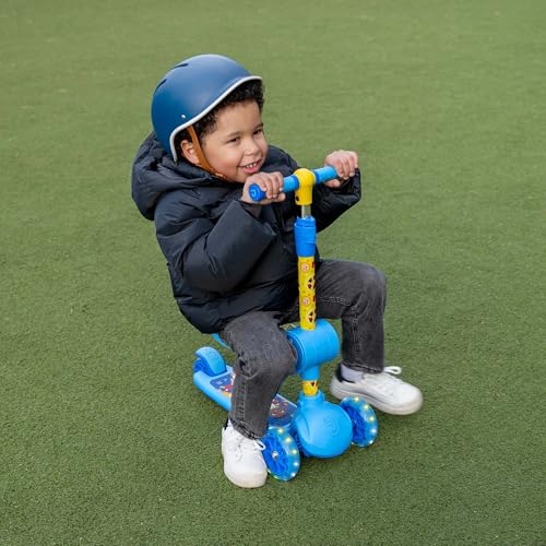 Jetson Kids 3-Wheel Kick Scooter with LED Lights, Light-Up Wheels, Adjustable Handlebar, Blue - Light & Easy Fold