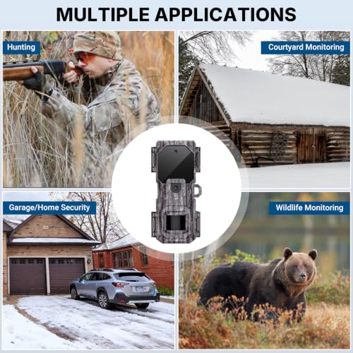 Camo 4-Pack Trail Camera with Night Vision, Fast Trigger 0.05s Waterproof Deer Camera for Wildlife & Security