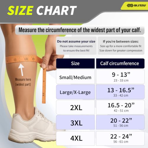 Calf Compression Sleeves for Running & Swelling Relief - Black Small-Medium - 3 Pairs