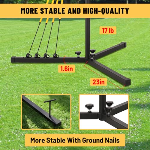 Adjustable Baseball Swing Trainer with 4 Resistance Bands & Carry Bag - 31-43 Inch